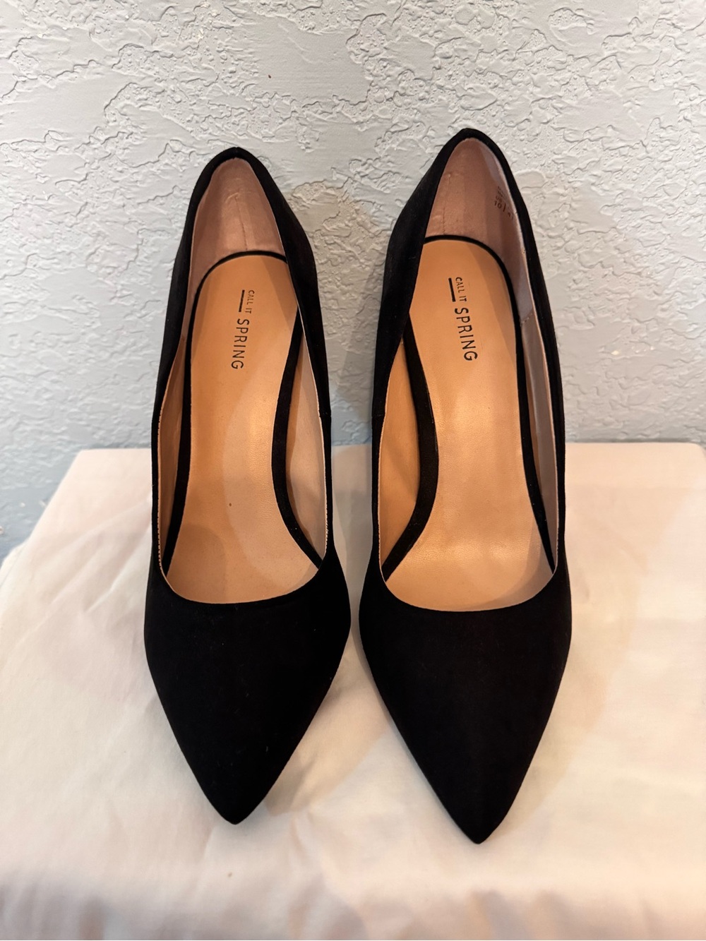 Call It Spring Black Pointed Toe Suede Stiletto Pumps